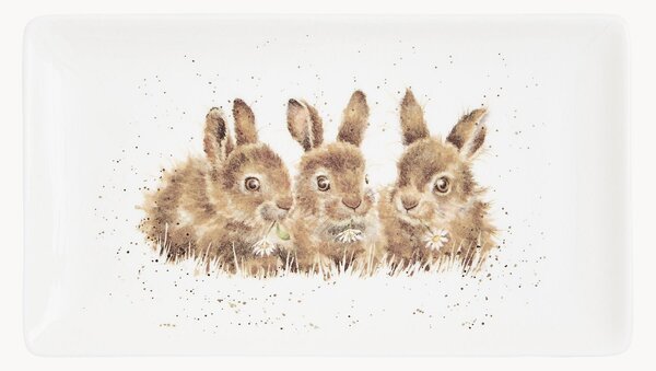 Taca na drobiazgi z porcelany kostnej Rabbits