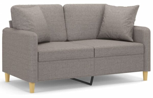 Sofa 2-osobowa z poduszkami, taupe, 120 cm, tkanina