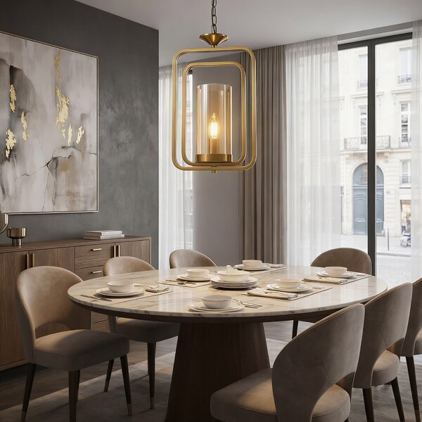 LAMPA WISZĄCA LOFT ZŁOTA BENTON W1