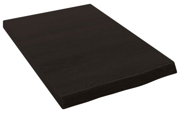Półka, ciemnobrązowa, 40x60x(2-4) cm, wykończone drewno dębowe