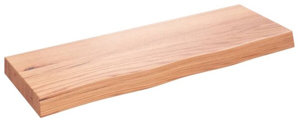 Półka, brązowa, 80x30x(2-6) cm, lakierowane lite drewno dębowe