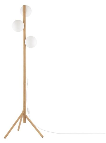 Lampa podłogowa TK Lighting ESTERA WOOD 5809 – drewno sosna, 3xG9, wys. 150 cm, biało-czarna, styl eko