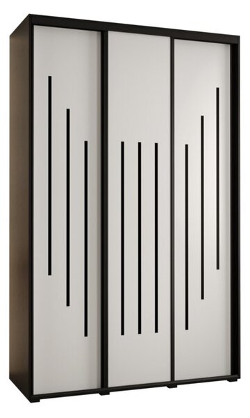 Szafa przesuwna wysoka Davos 8 150, gł. 45 cm czarny + biały + czarny