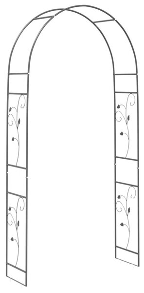 Łuk ogrodowy kwiatowy czarny 115 x 37 x 231 cm