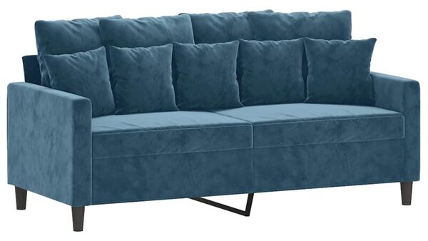 Sofa 2-osobowa, niebieski, 140 cm, tapicerowana aksamitem