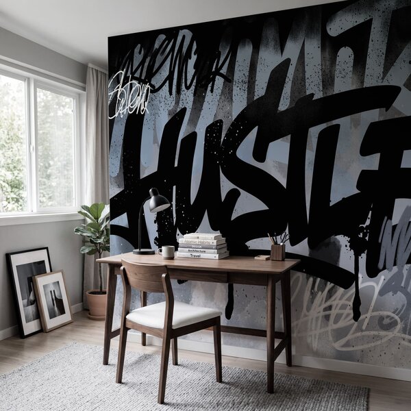 Fototapeta Czarno-białe graffiti, Fototapety Abstrakcja, Popularne Fototapety, t00938v1 - Tapeko.pl