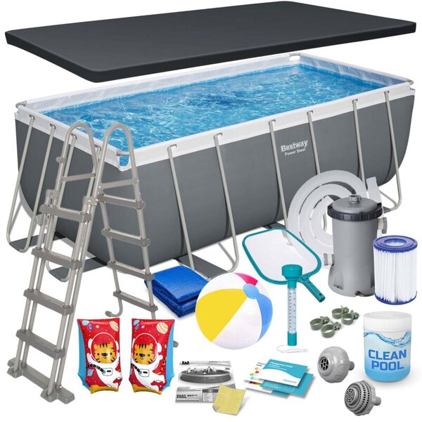 Basen stelażowy Bestway 56456 ogrodowy 412x201cm rodzinny 17w1 full zestaw
