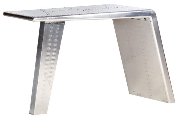 Biurko aviator, srebrne, 112 x 50 x 76 cm, metalowe