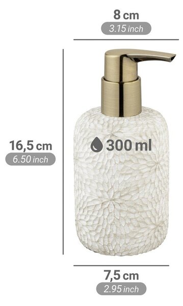 Biały dozownik do mydła z żywicy polimerowej 300 ml Montalfano – Wenko