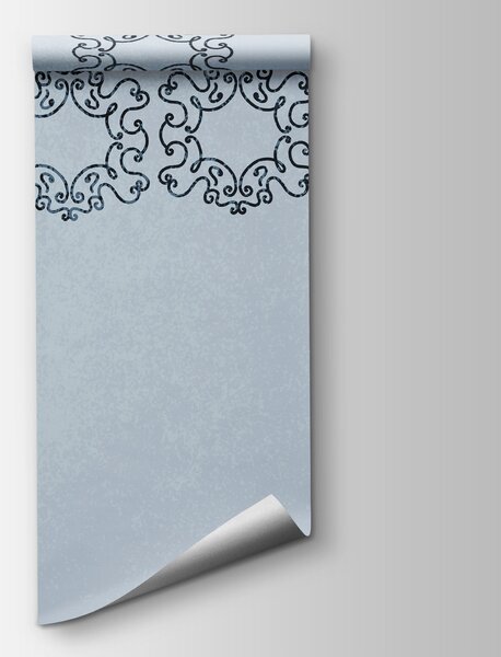 Fototapeta Niebieskie tło z czarno-białymi wzorami, Fototapety design, Popularne Fototapety, t00974v2 - Tapeko.pl