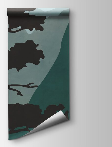 Fototapeta Obraz przedstawiający las z górami i ptakami, Fototapety Natura, Popularne Fototapety, t00975v2 - Tapeko.pl