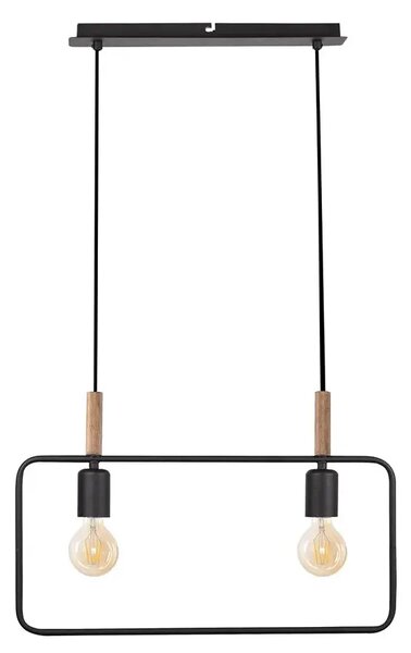 Czarna podwójna lampa wisząca w stylu industrialnym - 4X D223 N9-W90