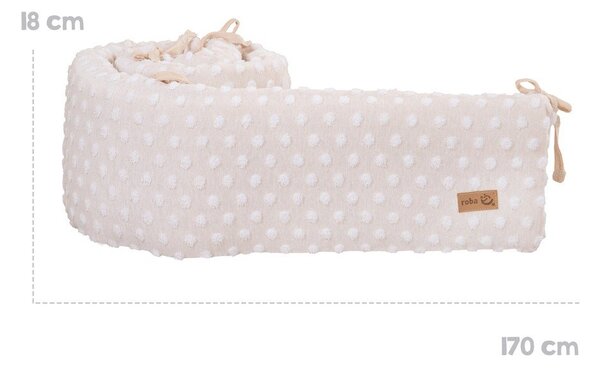Beżowy ochraniacz do łóżeczka z mieszanki bawełny 170 cm Frosty Almond – Roba