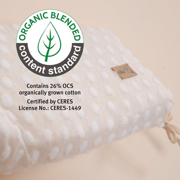 Beżowy ochraniacz do łóżeczka z mieszanki bawełny 170 cm Frosty Almond – Roba