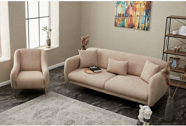Beżowa rozkładana sofa 210 cm Simena – Balcab Home | FAVI.pl