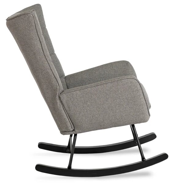 Fotel Bujany Uszak JACKSON Szary/Czarny Nowoczesny