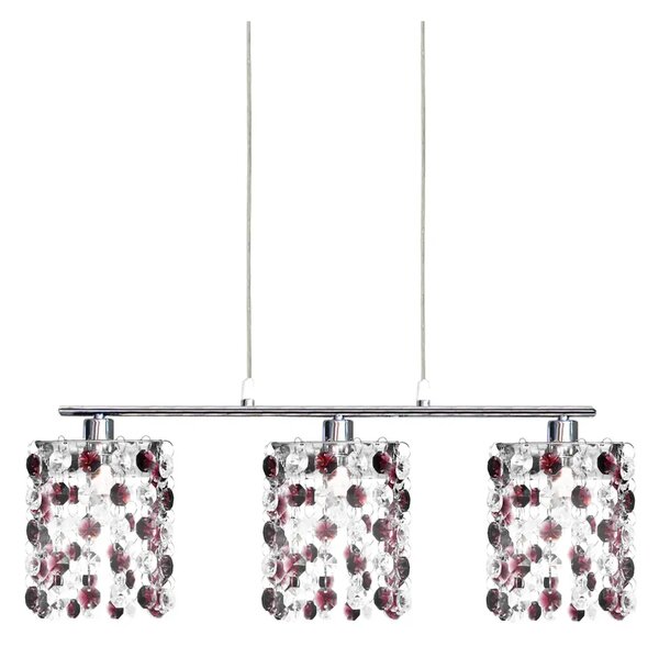Burgundowe kryształowe lampy wiszące - 4X D215 W2-G71