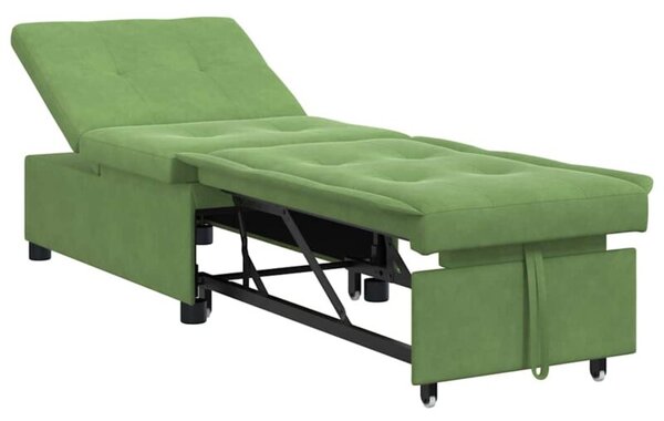 Nowoczesna sofa z funkcjÄ spania w jasnozielonym aksamicie
