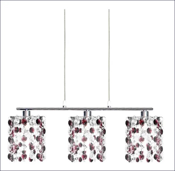 Burgundowe kryształowe lampy wiszące - 4X D215 W2-G71