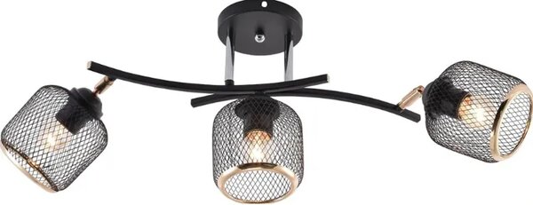 Czarna lampa wisząca z trzema kloszami - B6-L69