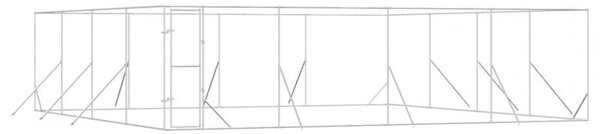 Kojec zewnętrzny dla psa, 8x8x2 m, stal galwanizowana