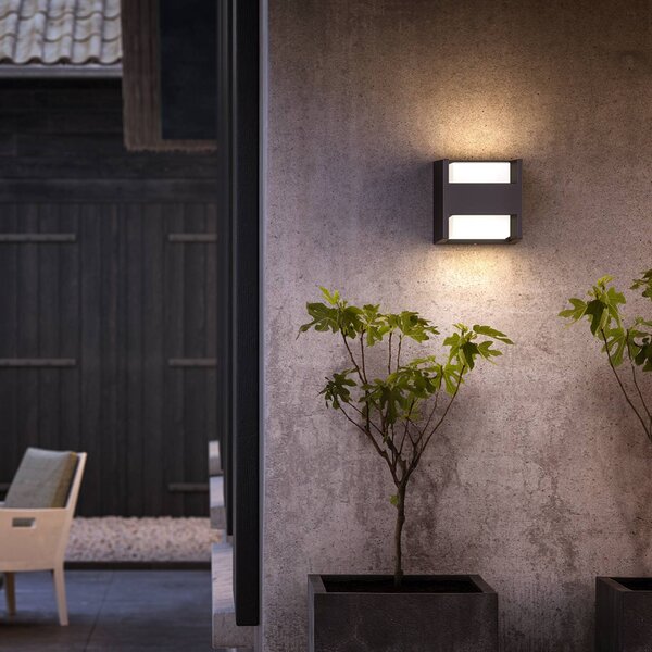 Philips Kinkiet zewnętrzny LED Arbour, aluminiowy / szary / cynkowy, aluminium, nowoczesny