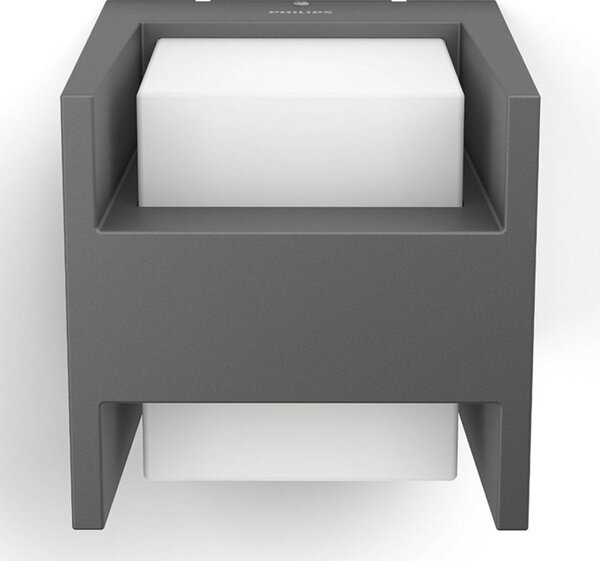 Philips Kinkiet zewnętrzny LED Arbour, aluminiowy / szary / cynkowy, aluminium, nowoczesny