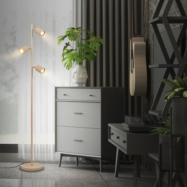 Briloner Lampa stojąca Ida, kremowy / amber, salon / jadalnia, metal, nowoczesny