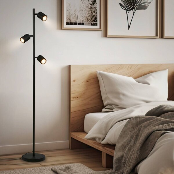 Briloner Lampa stojąca Ida, czarny, salon / jadalnia, metal, nowoczesny