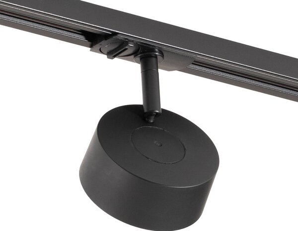 System szynowy Lindby Linaro, średnica 9,5 cm, 5-punktowy, LED, czarny Linaro, czarny, biuro, aluminium, nowoczesny