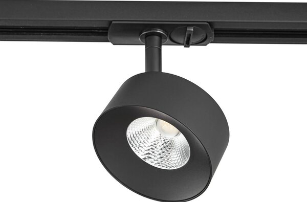 System szynowy Lindby Linaro, średnica 9,5 cm, 5-punktowy, LED, czarny Linaro, czarny, biuro, aluminium, nowoczesny