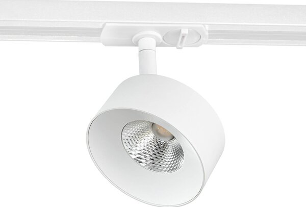 System szynowy Lindby Linaro, średnica 9,5 cm, 4-punktowa, LED, biały Linaro, biały / opal, biuro, aluminium, nowoczesny