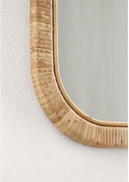 Lustro z rattanową ramą ścienne 50x70 cm Hakima – Bizzotto