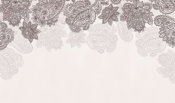 Fototapeta Wzór z motywami paisley i kwiatów, Fototapety pióra, Popularne Fototapety, t00951v2 - Tapeko.pl