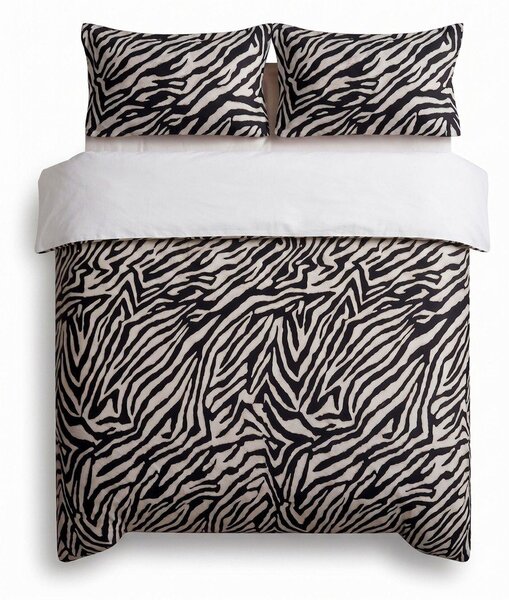Czarna pościel jednoosobowa 200x140 cm Zebra – Mijolnir