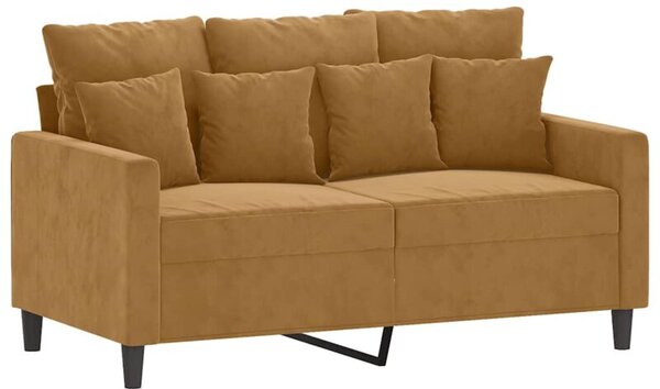 Sofa 2-osobowa, brÄ zowy, 120 cm, tapicerowana aksamitem