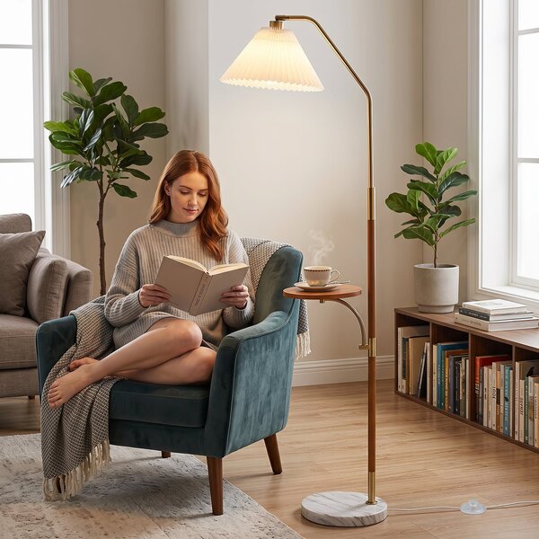 Lampa podłogowa z półką