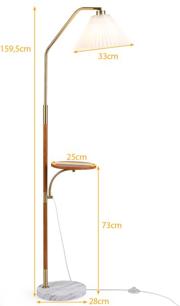 Lampa podłogowa z półką