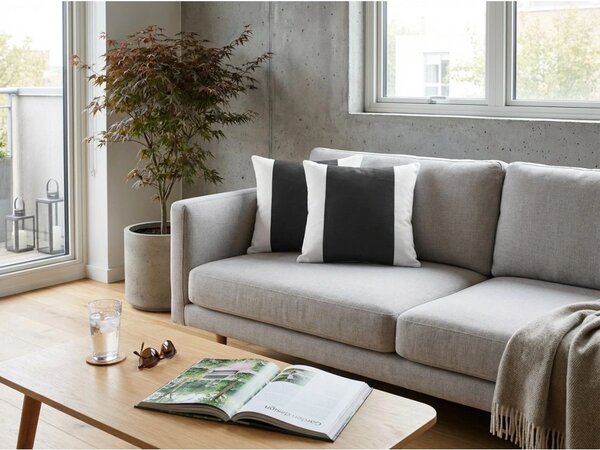 Poszewka na poduszkę z polibawełny TIRSO POLY 45x45 cm, szaro-biała