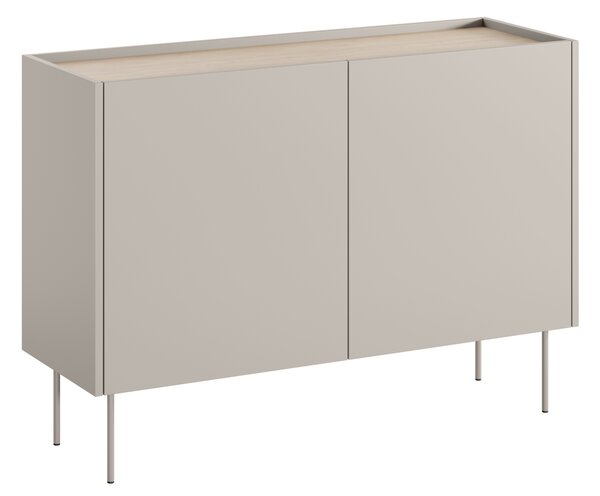Komoda Desin 120 cm dwudrzwiowa - kaszmir / dąb nagano