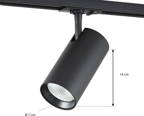 Reflektor szynowy LED Lindby Linaro, czarny, Ø 7 cm, aluminium, CCT Linaro Lindby, możliwość ściemniania, czarny, salon / jadalnia, aluminium, nowoczesny