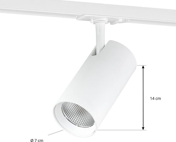 Reflektor szynowy LED Lindby Linaro, biały, Ø 7 cm, aluminium, CCT Linaro Lindby, możliwość ściemniania, biały / opal, salon / jadalnia, aluminium, nowoczesny