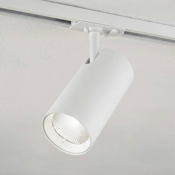 Reflektor szynowy LED Lindby Linaro, biały, Ø 7 cm, aluminium, CCT Linaro Lindby, możliwość ściemniania, biały / opal, salon / jadalnia, aluminium, nowoczesny