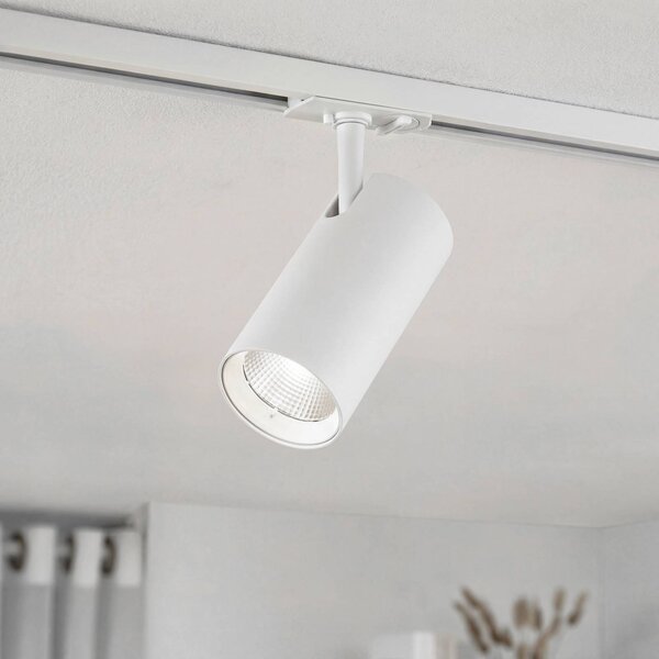 Reflektor szynowy LED Lindby Linaro, biały, Ø 7 cm, aluminium, CCT Linaro Lindby, możliwość ściemniania, biały / opal, salon / jadalnia, aluminium, nowoczesny
