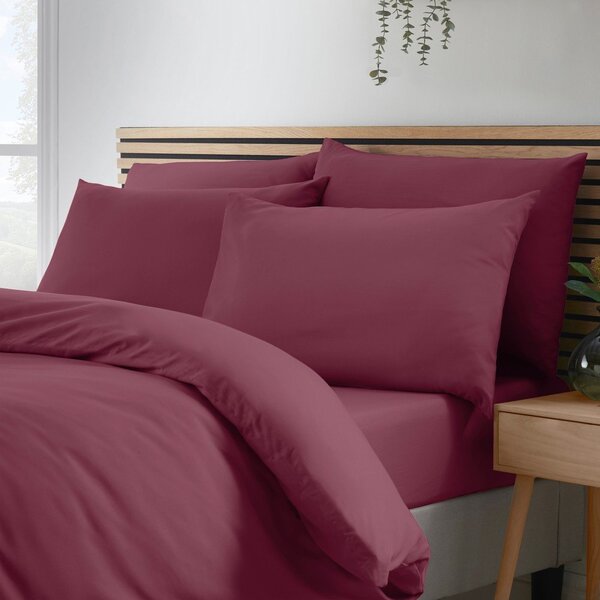 Bordowa pościel dwuosobowa 200x200 cm So Soft Non Iron – Catherine Lansfield