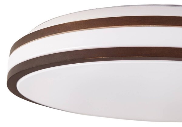 Lampa sufitowa Emiva Lindby, możliwość ściemniania, ciemne drewno, salon / jadalnia, drewno, nowoczesny