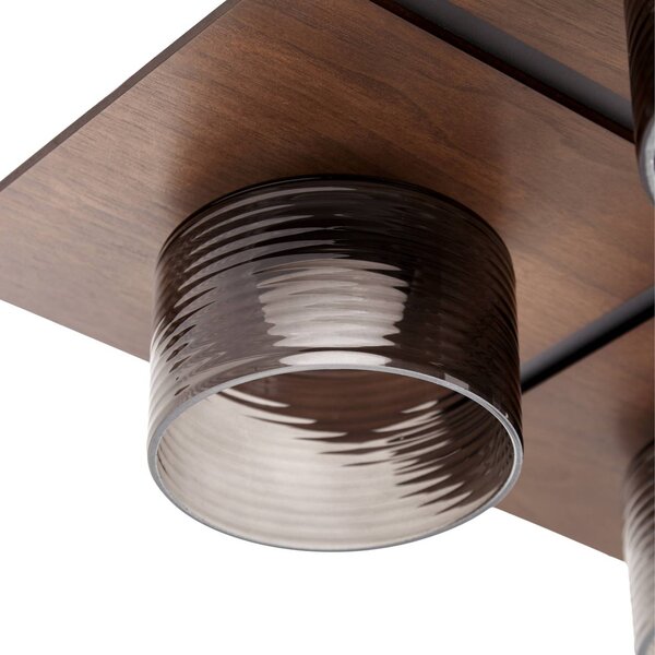 Lampa sufitowa Eiko Lucande, ciemne drewno, salon / jadalnia, tworzywo sztuczne, nowoczesny