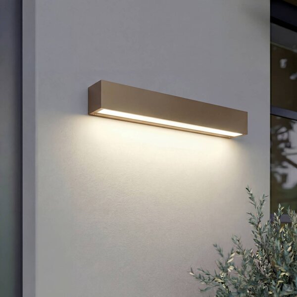 Kinkiet zewnętrzny LED Lengo Lucande, brązowy / rdzawy, aluminium, nowoczesny
