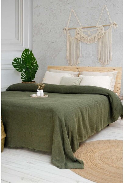 Narzuta w kolorze khaki 240x220 cm Marla – Mijolnir
