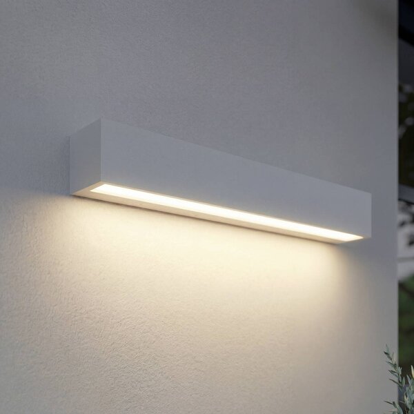 Kinkiet zewnętrzny LED Lengo Lucande, biały / opal, aluminium, nowoczesny